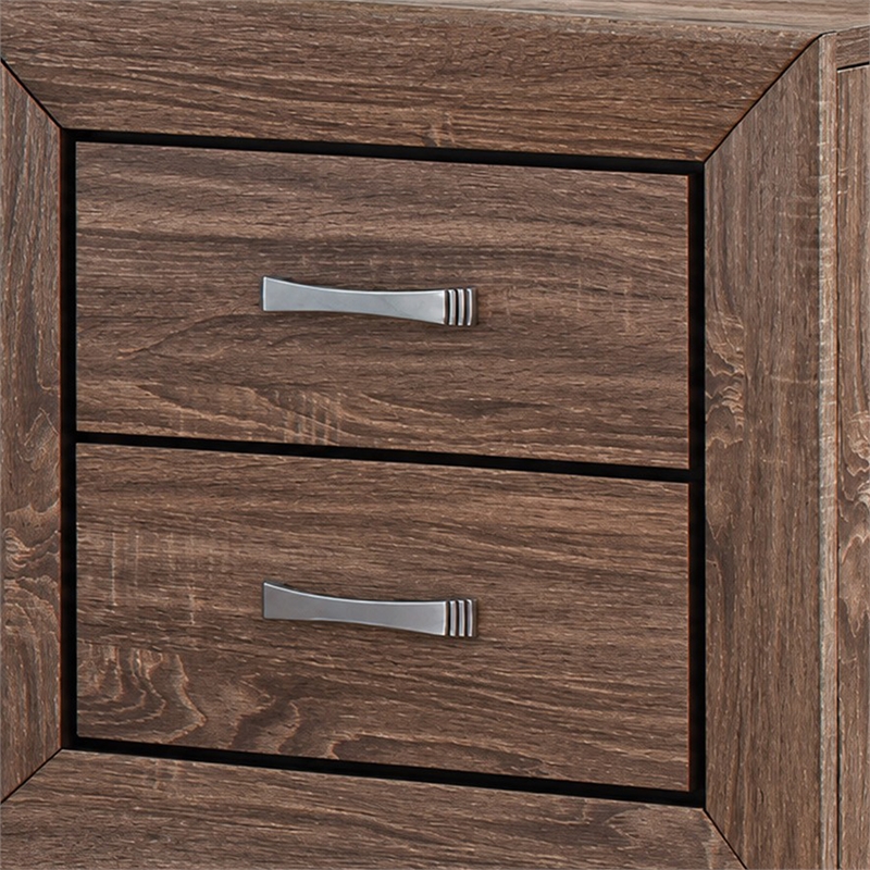 Queen Bedroom Set- Brown- 2 Piece Set with Nightstand