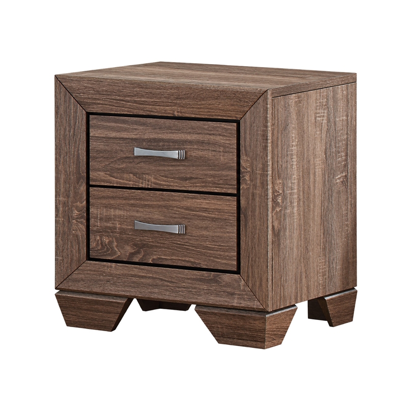 Queen Bedroom Set- Brown- 3 Piece Set with 2 Nightstands