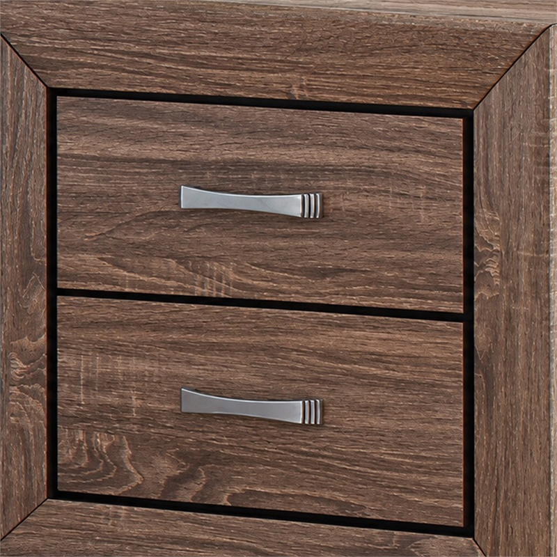 Queen Bedroom Set- Brown- 3 Piece Set with 2 Nightstands