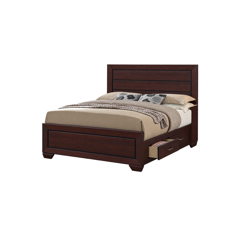 Queen Bedroom Set- Brown- 2 Piece Set with Nightstand