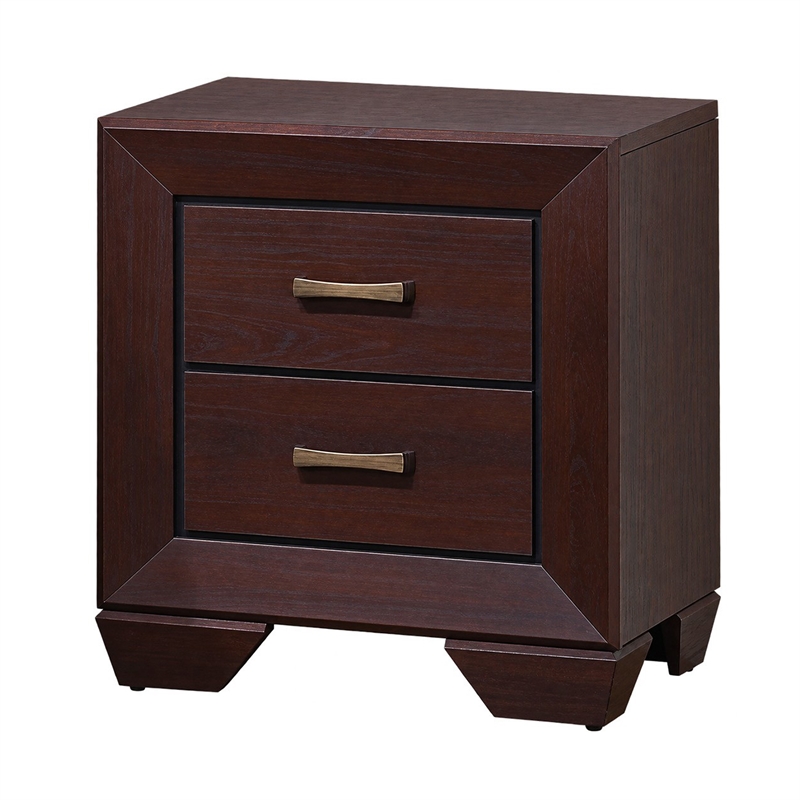 Queen Bedroom Set- Brown- 3 Piece Set with 2 Nightstands