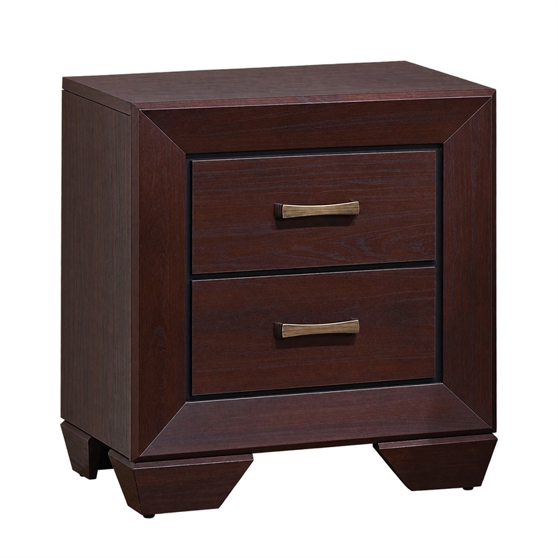 Queen Bedroom Set- Brown- 3 Piece Set with 2 Nightstands