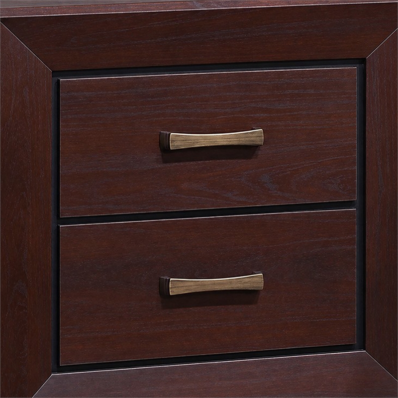 Queen Bedroom Set- Brown- 3 Piece Set with 2 Nightstands