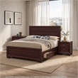 Queen Bedroom Set- Brown- 3 Piece Set with 2 Nightstands