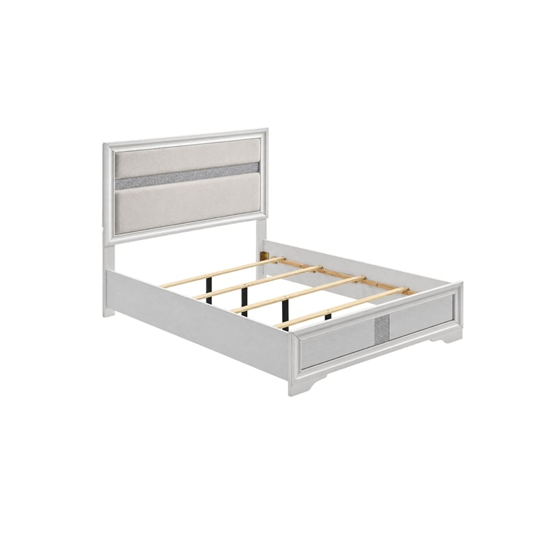 Queen Bedroom Set- White- 2 Piece Set with Nightstand