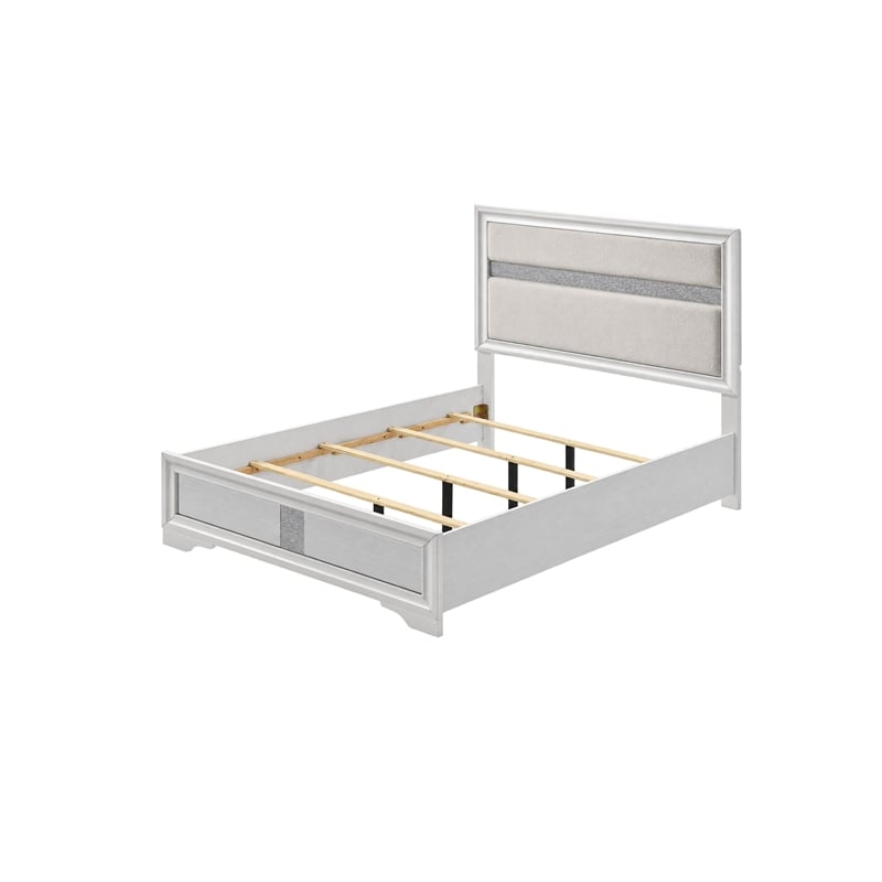 Queen Bedroom Set- White- 2 Piece Set with Nightstand