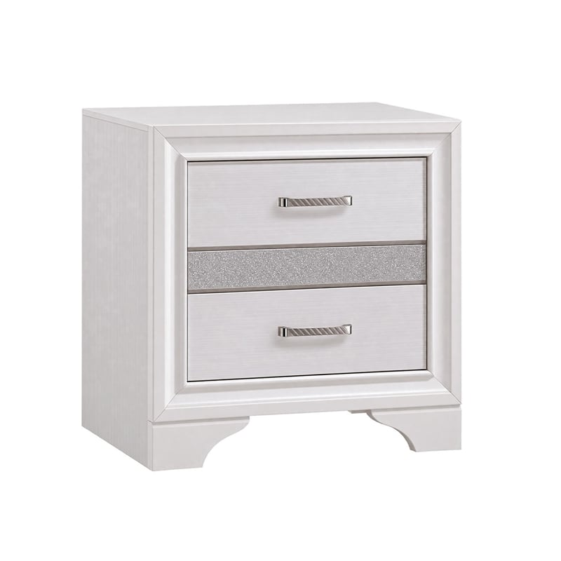 Queen Bedroom Set- White- 2 Piece Set with Nightstand