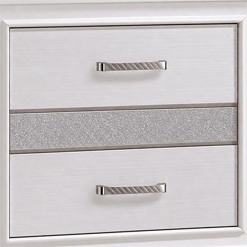 Queen Bedroom Set- White- 2 Piece Set with Nightstand