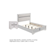 Queen Bedroom Set- White- 2 Piece Set with Nightstand