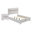 Queen Bedroom Set- White- 2 Piece Set with Nightstand