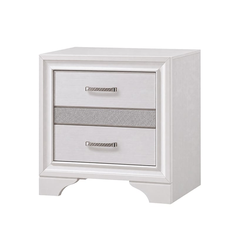 Queen Bedroom Set- White- 3 Piece Set with 2 Nightstands