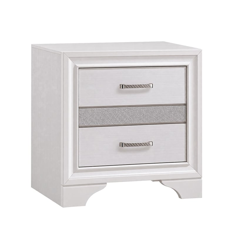 Queen Bedroom Set- White- 3 Piece Set with 2 Nightstands