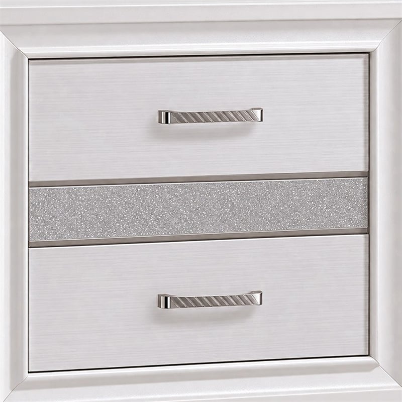 Queen Bedroom Set- White- 3 Piece Set with 2 Nightstands