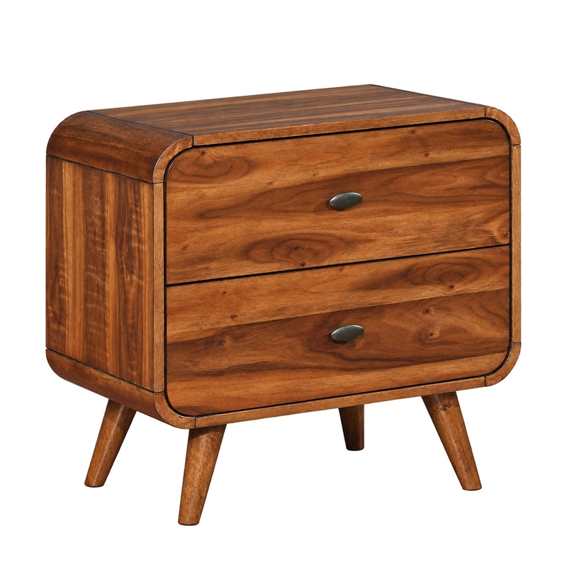 Queen Bedroom Set- Brown and Gray- 2 Piece Set with Nightstand