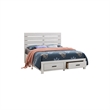 Queen Bedroom Set- Storage Design- White- 3 Piece Set with 2 Nightstands
