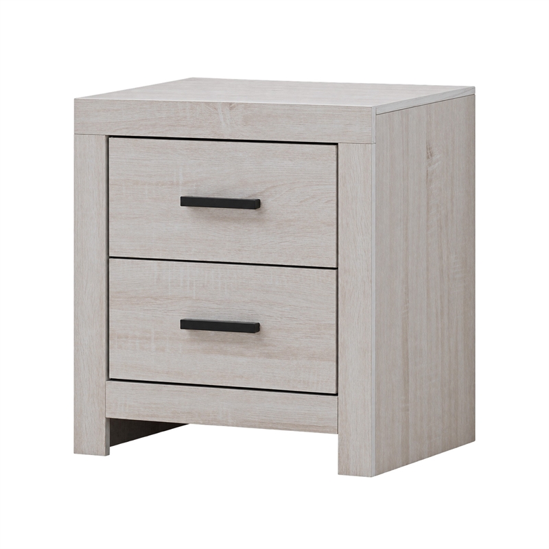 Queen Bedroom Set- Storage Design- White- 3 Piece Set with 2 Nightstands