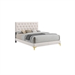 Queen Bedroom Set- White- Black and Gold- 3 Piece Set with 2 Nightstands
