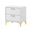 Queen Bedroom Set- White- Black and Gold- 3 Piece Set with 2 Nightstands
