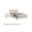 Queen Bedroom Set- White- Black and Gold- 3 Piece Set with 2 Nightstands