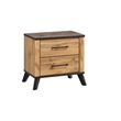 Queen Bedroom Set- Black- Dark Brown- 2 Piece Set with Nightstand