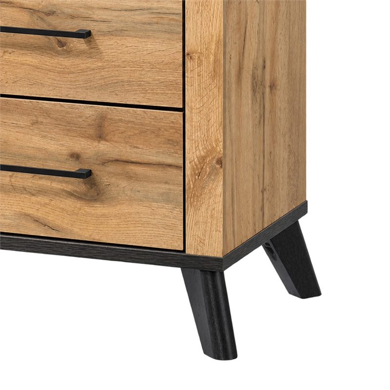 Queen Bedroom Set- Black- Dark Brown- 2 Piece Set with Nightstand