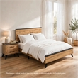 Queen Bedroom Set- Black- Dark Brown- 2 Piece Set with Nightstand