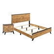 Queen Bedroom Set- Black- Dark Brown- 2 Piece Set with Nightstand