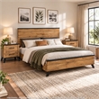 Queen Bedroom Set- Black- Dark Brown- 3 Piece Set with 2 Nightstands