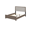 Queen Bedroom Set- Oak Brown- Silver- 2 Piece Set with Nightstand