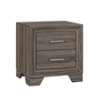 Queen Bedroom Set- Oak Brown- Silver- 2 Piece Set with Nightstand