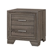 Queen Bedroom Set- Oak Brown- Silver- 2 Piece Set with Nightstand