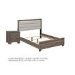 Queen Bedroom Set- Oak Brown- Silver- 2 Piece Set with Nightstand
