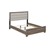 Queen Bedroom Set- Oak Brown- Silver- 3 Piece Set with 2 Nightstands