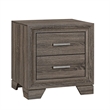 Queen Bedroom Set- Oak Brown- Silver- 3 Piece Set with 2 Nightstands