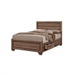 California King Bedroom Set- Storage- Brown- 2 Piece Set with Nightstand