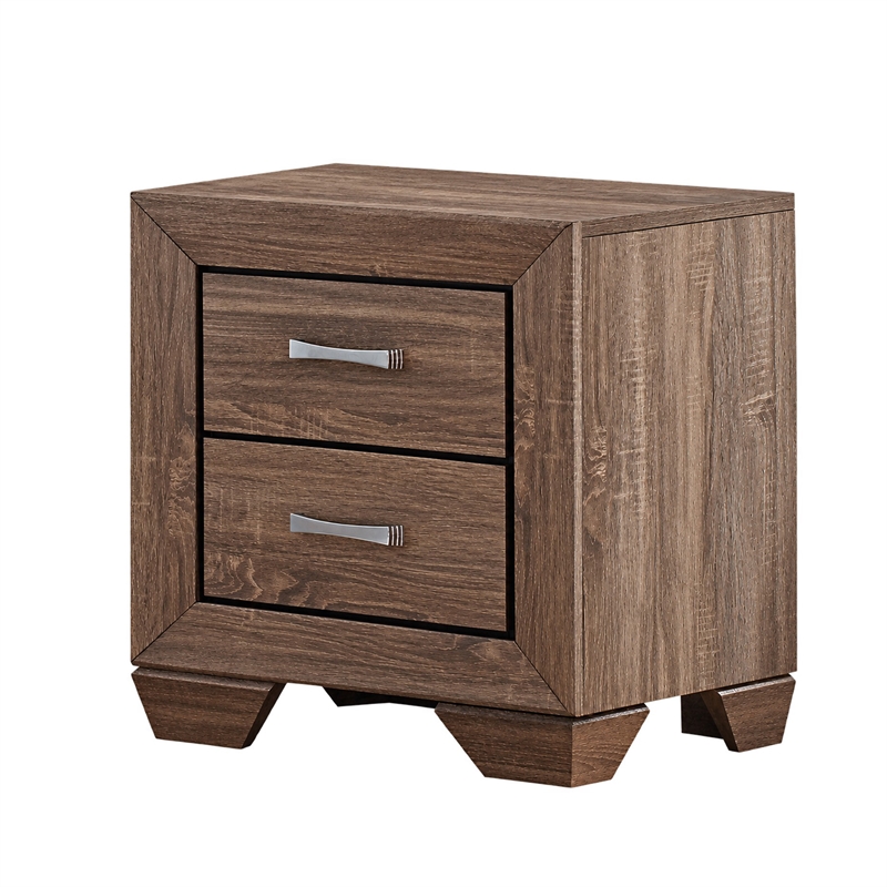 California King Bedroom Set- Storage- Brown- 2 Piece Set with Nightstand