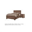 California King Bedroom Set- Storage- Brown- 2 Piece Set with Nightstand