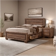 California King Bedroom Set- Storage- Brown- 2 Piece Set with Nightstand