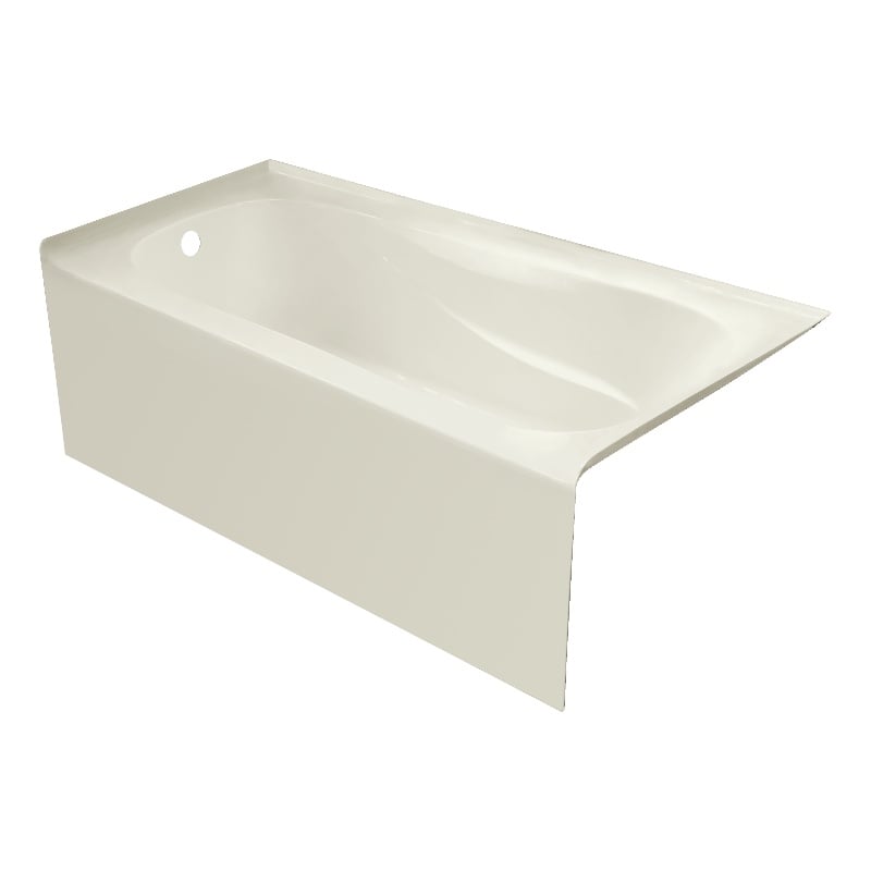 60X30 Left Hand PPRO Acrylic Bathtub Sculpted Interior & Smooth Skirt in Biscut