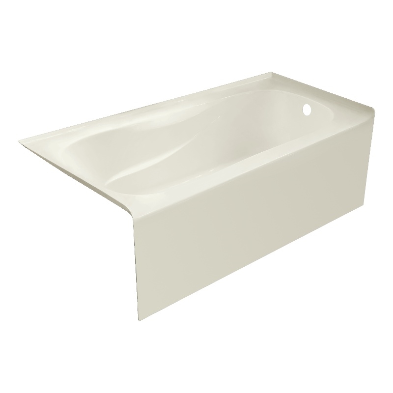 60X32 Right Hand PPRO Acrylic Bathtub Sculpted Interior & Smooth Skirt in Biscut