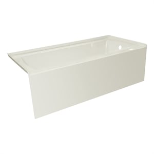 60X30 Right Hand Drain POVO Acrylic Bathtub with Smooth Integral Skirt in Biscut