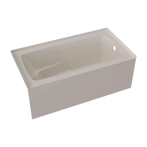60X30 Right Hand Drain PSTARK Acrylic Bathtub w/ Smooth Integral Skirt in Biscut