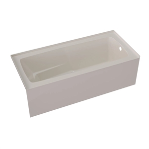 72X30 Right Hand Drain PSTARK Acrylic Bathtub w/ Smooth Integral Skirt in Biscut