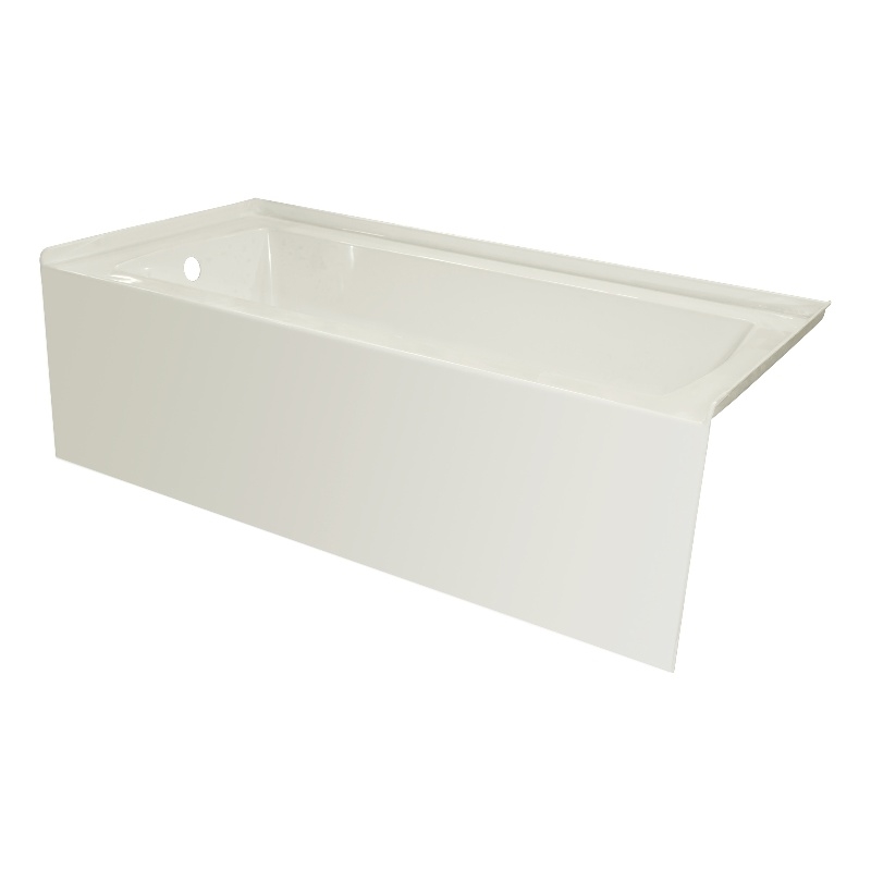 60X36 Left Hand Drain POVO Acrylic Bathtub with Smooth Integral Skirt in Biscut