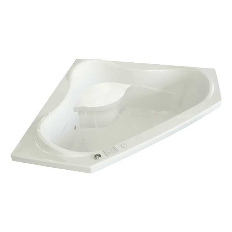 60X60 Vita Acrylic Corner Drop In Bath Tub With Large Molded Seat in Biscut