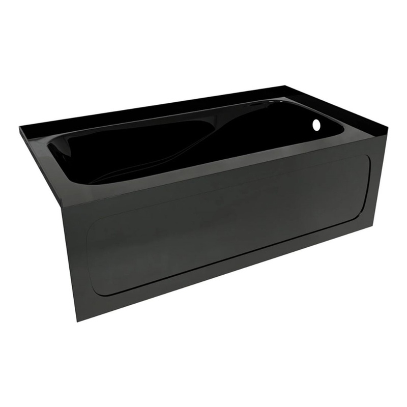 60X32 Right Hand PRO Acrylic Bathtub Sculpted Interior & Integral Skirt in Black