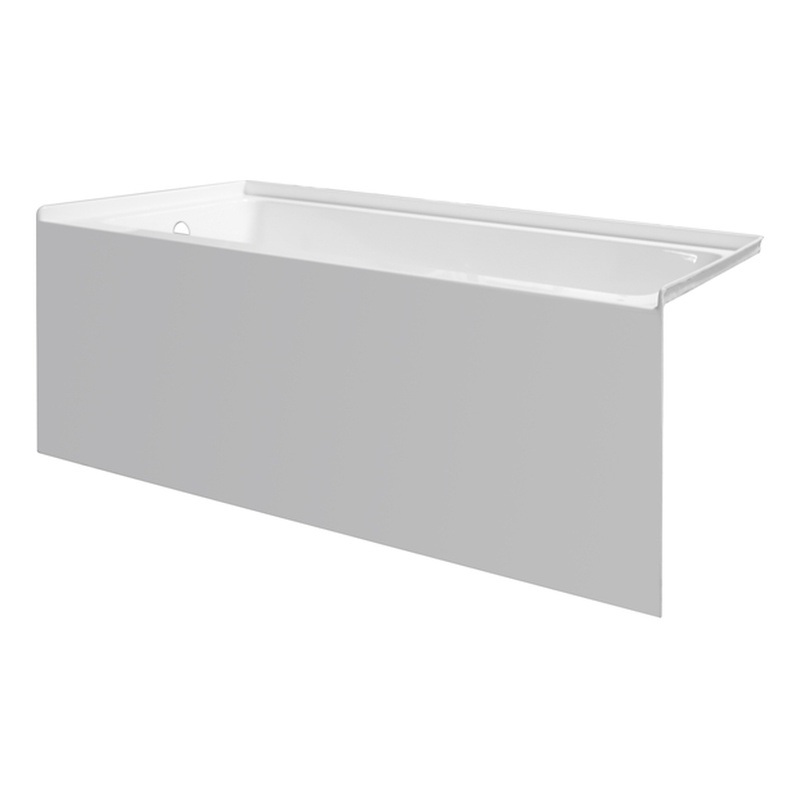 Valley Acrylic 54X30 Left Hand Drain Bathtub w/ Smooth Integral Skirt in White
