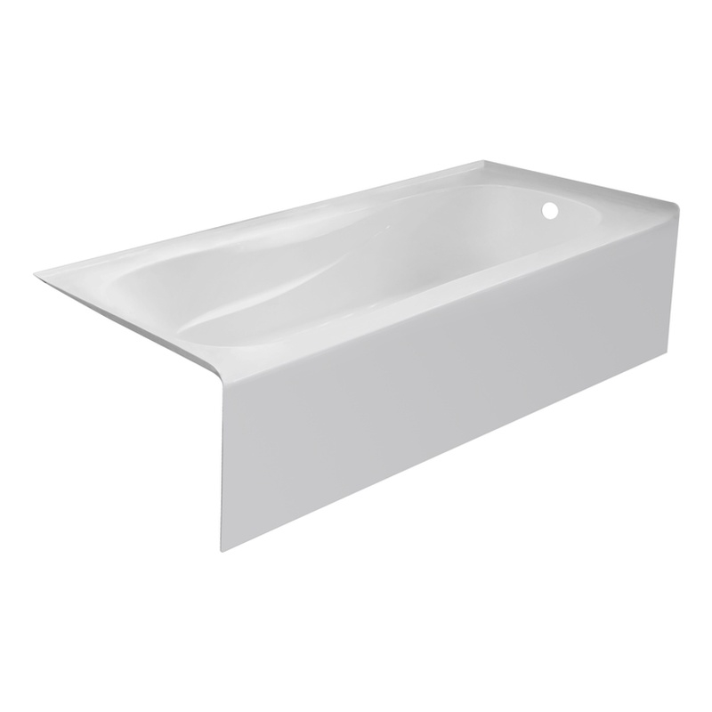 PRO Acrylic 66X30 Right Hand Drain Bathtub Interior and Integral Skirt in White