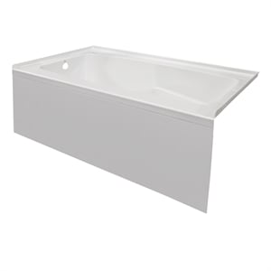 Valley Acrylic Stark 60X30 Left Hand Drain Bathtub w/ Integral Skirt in White