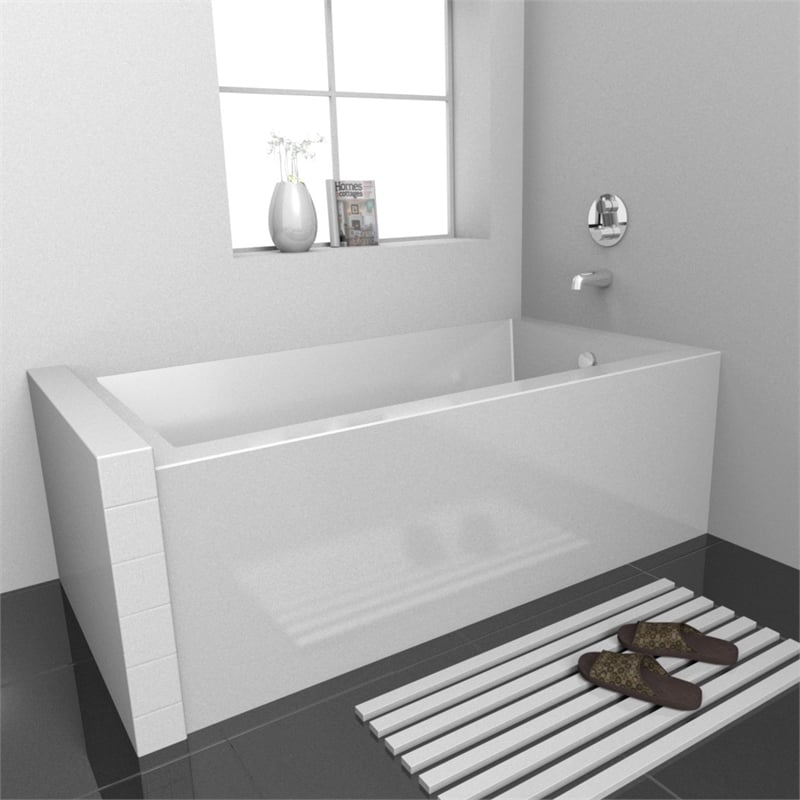 Valley Acrylic 54X32 Left Hand Drain Bathtub w/ Smooth Integral Skirt in White